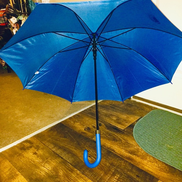 NEW IMPLIVA CANE HANDLE AUTO OPEN BLUE UMBRELLA - Picture 4 of 11